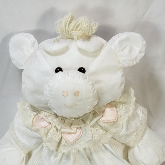Fisher-Price Other - Vintage 1986 Fisher Price Puffalump White Cow Lace & Pink Hearts Dress 8001